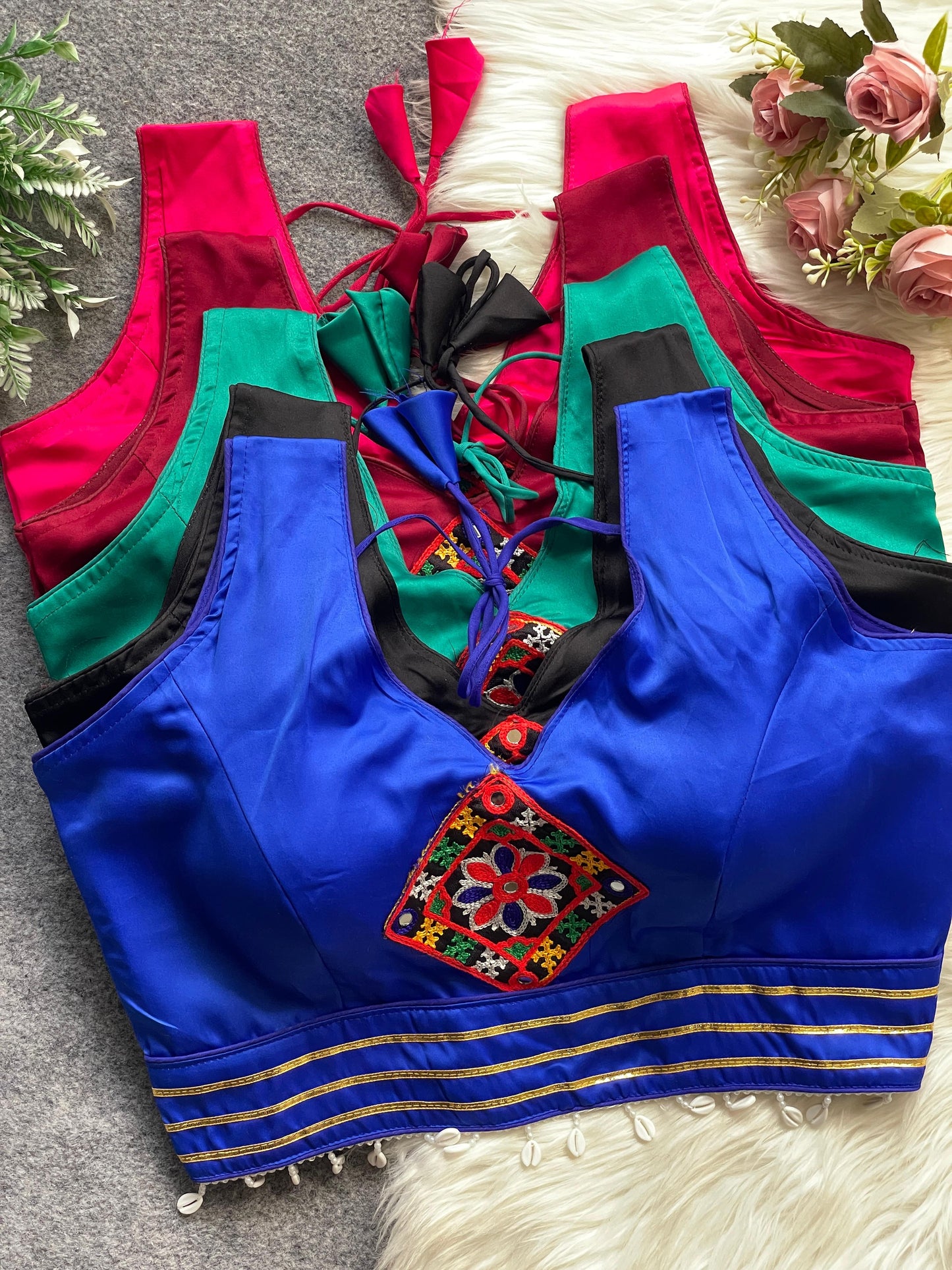 Presenting Beautiful Malai Satin Fabric ready made blouse