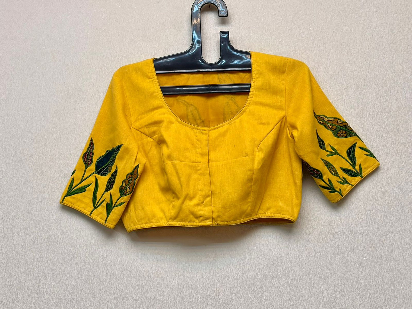 Cotton hand embroidered patch work designer blouse