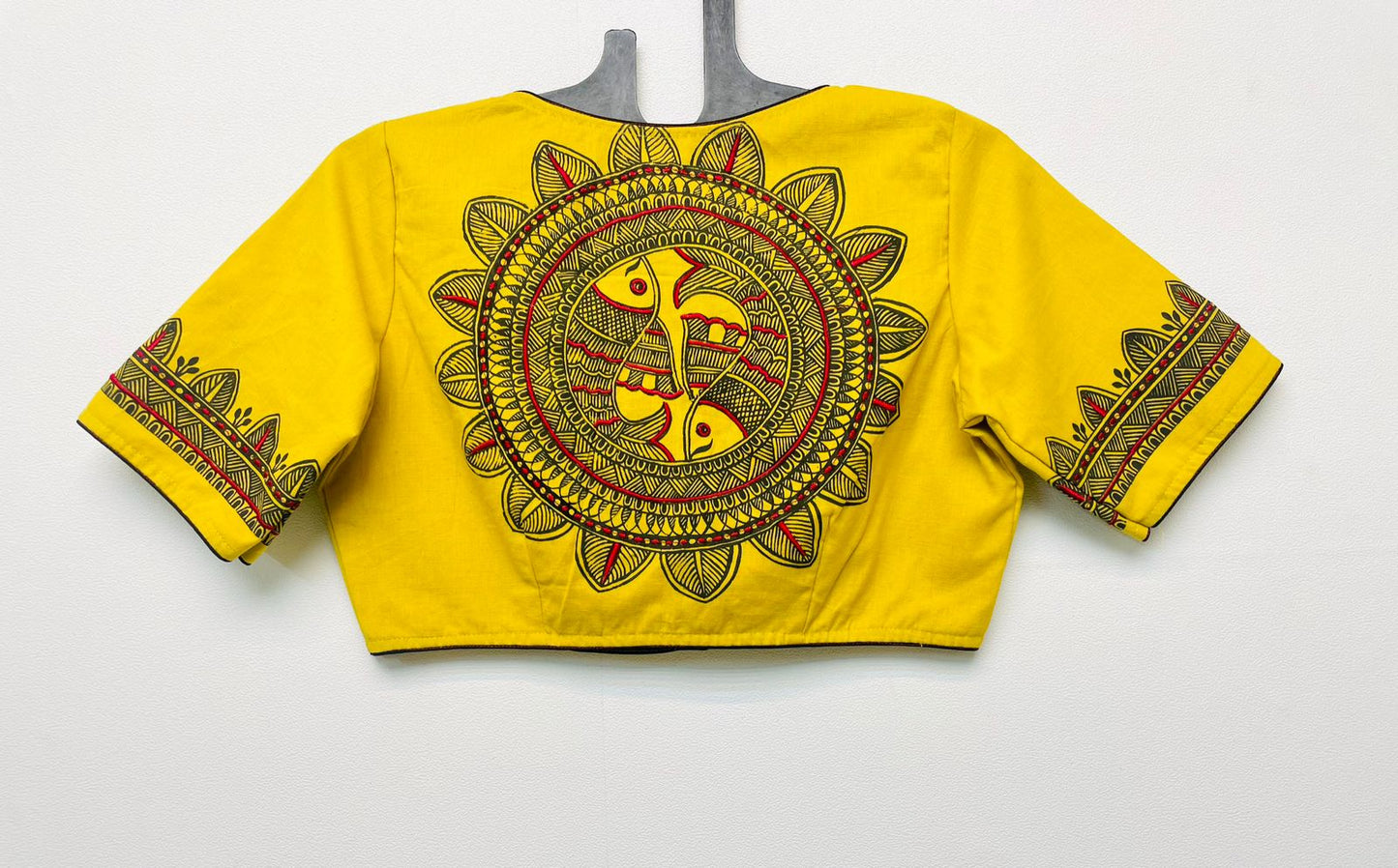 Cotton hand painted & embroidered designer blouse
