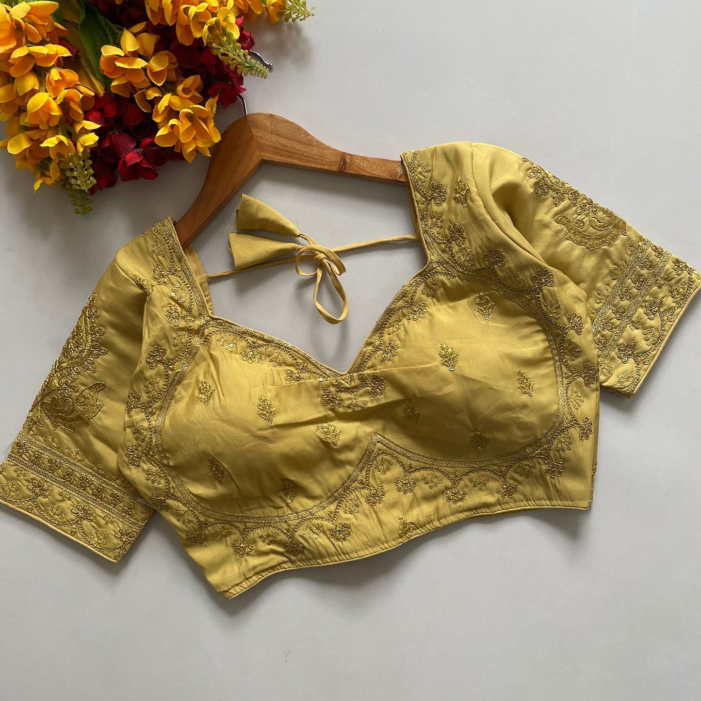 Heavy pure roman Silk ready made blouse
