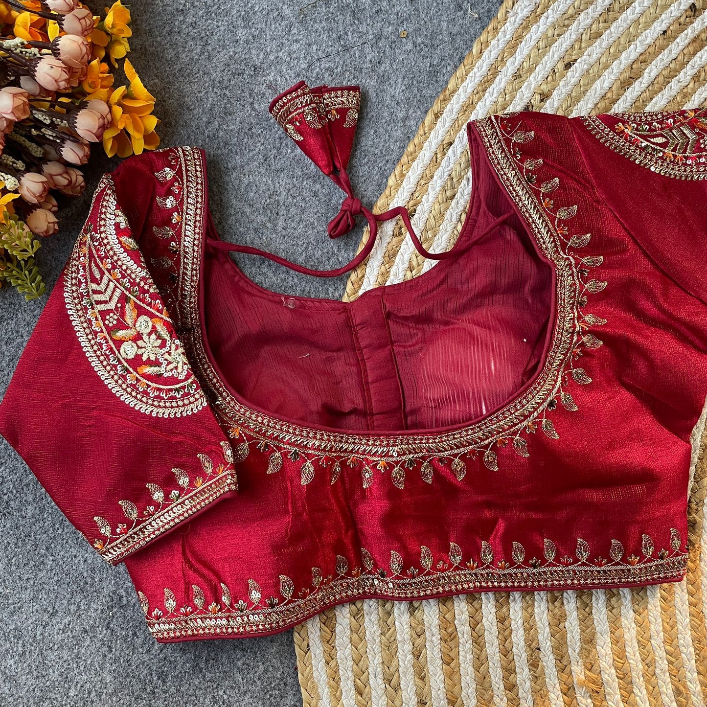 Heavy Embroidery With Beautiful Works  ready made blouse