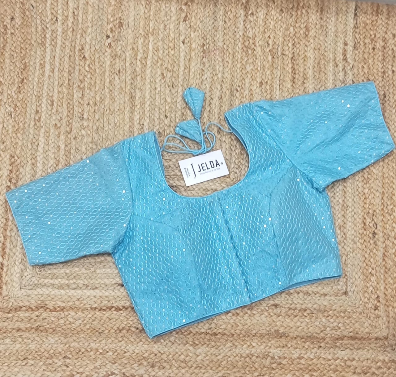 Exclusive design with jumki work ready made blouse