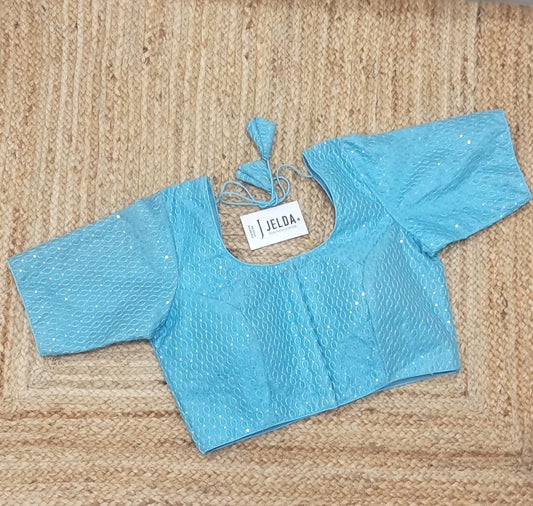 Exclusive design with jumki work ready made blouse