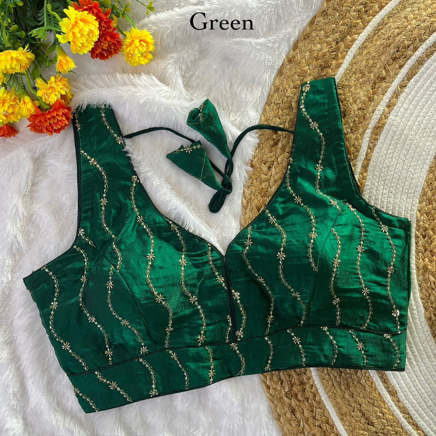 Fendy NC Sattin sleeveless ready made blouse