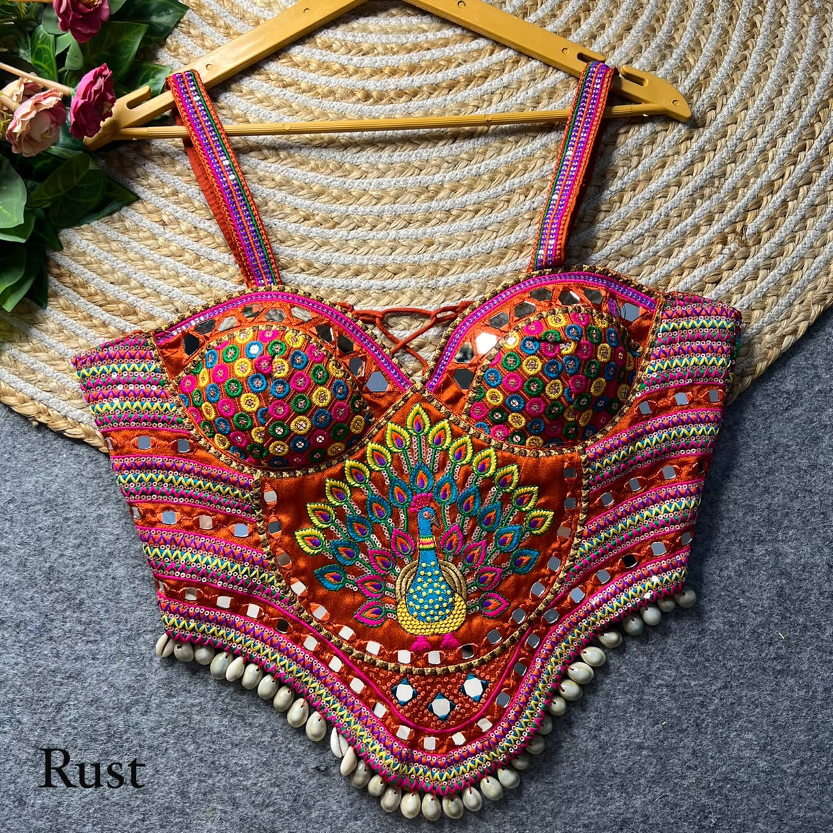 Heavy Thread + Real Mirror & Real Work ready made blouse