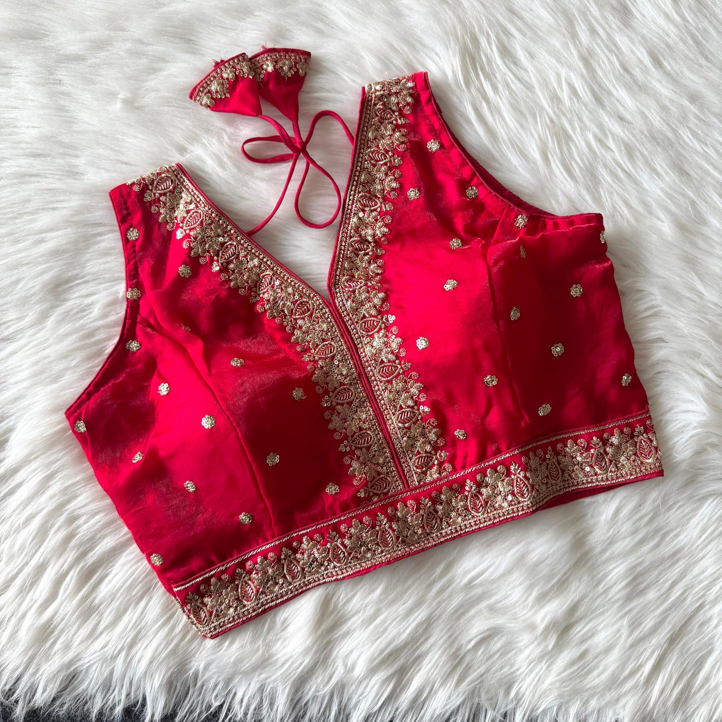A beautiful work with sequins all over ready made blouse
