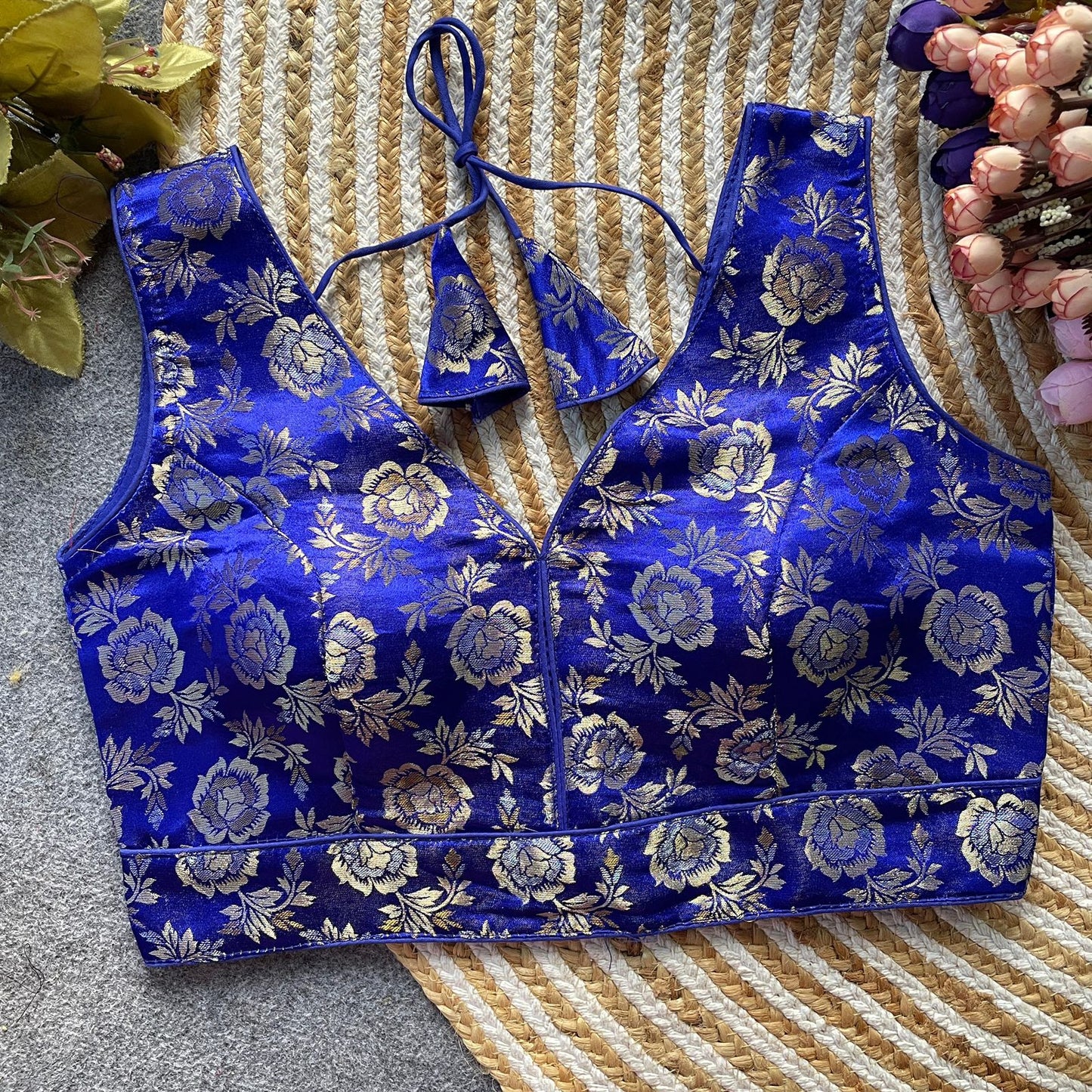 Dola silk sleeveless ready made blouse