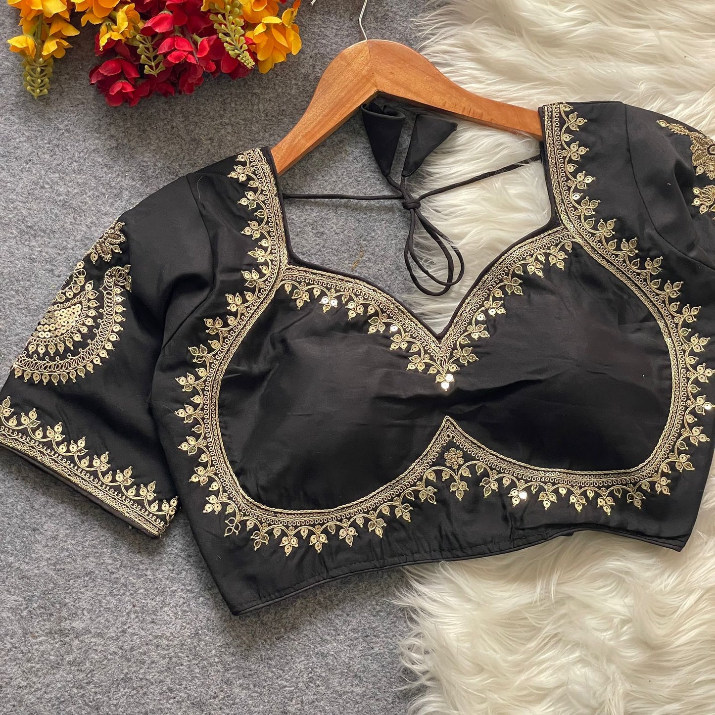 Heavy pure roman silk ready made blouse