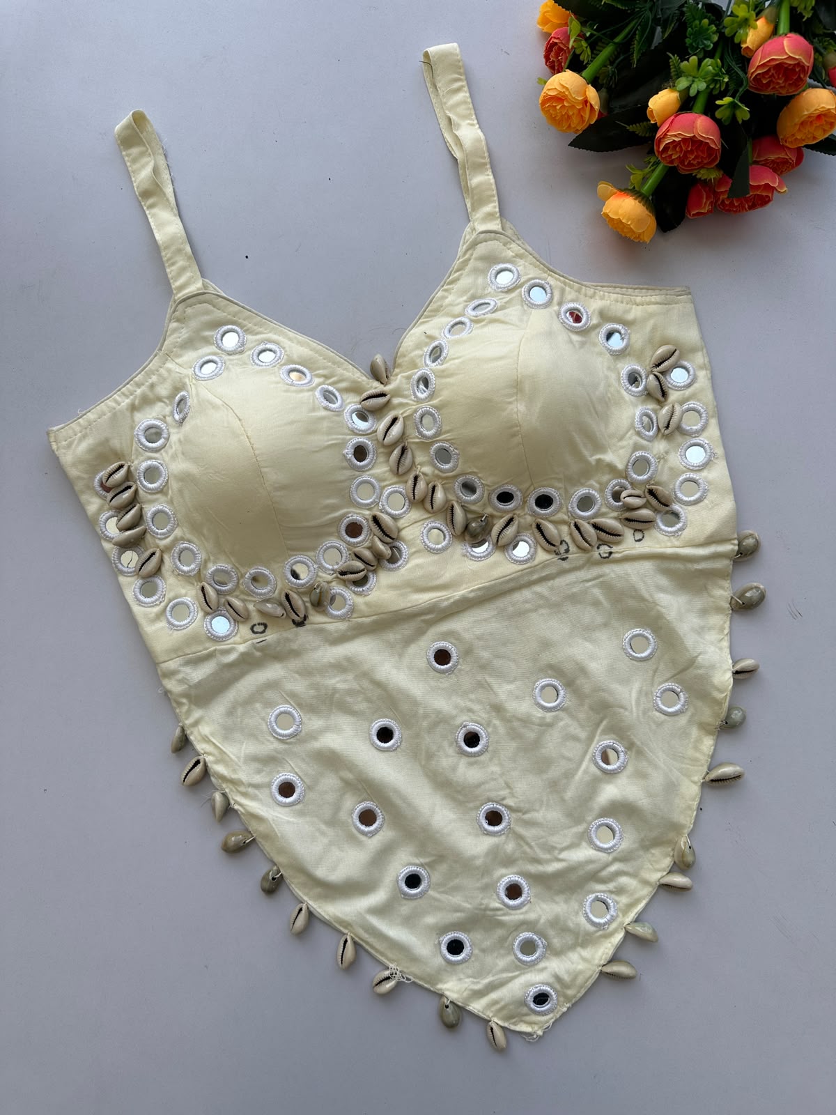Heavy Thread & Hand Mirror Work ready made blouse