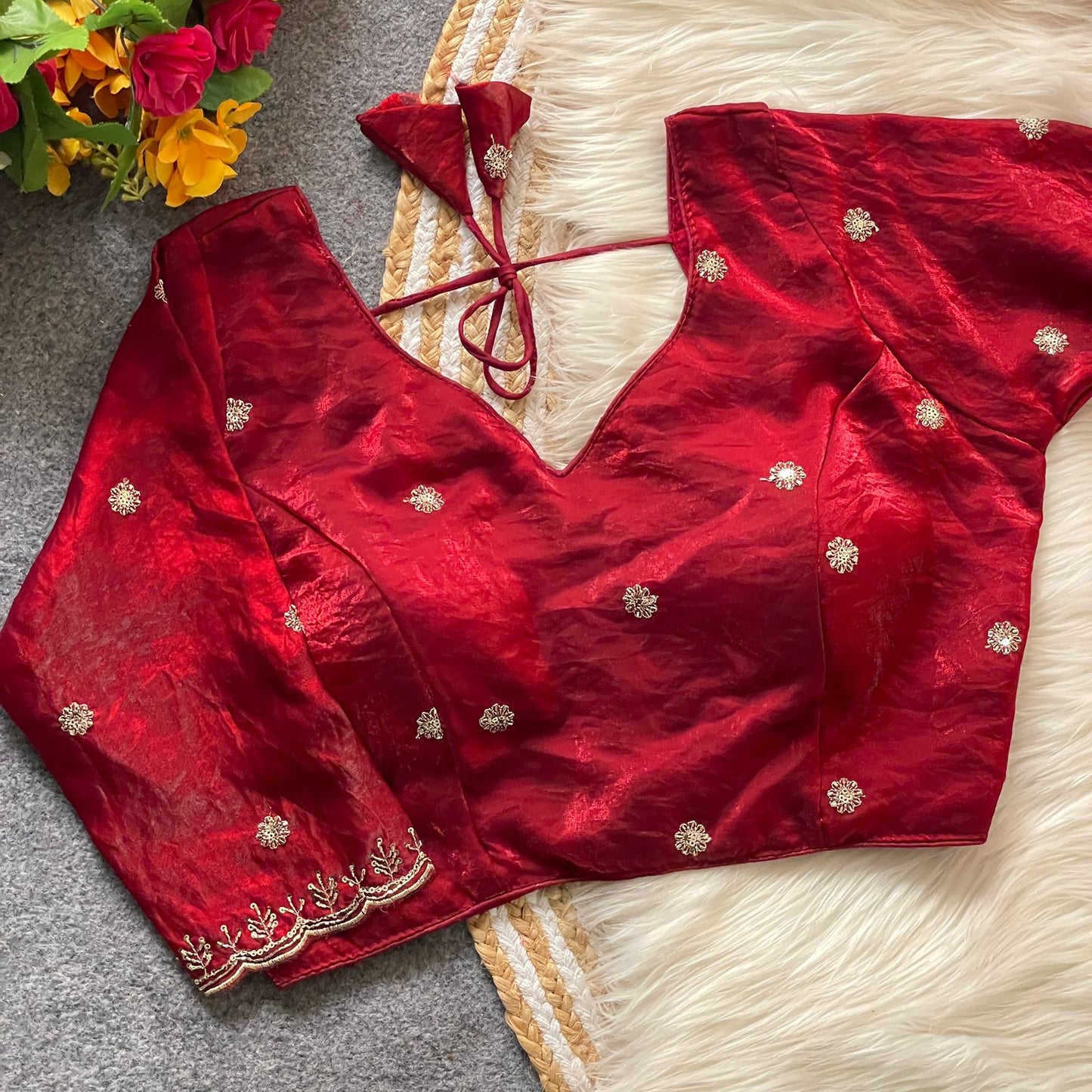 Heavy Handwork + Sequins & Codding Thread Work Ready Made Blouse