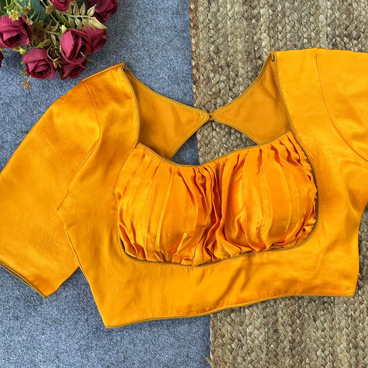 Pure malai satin ready made blouse