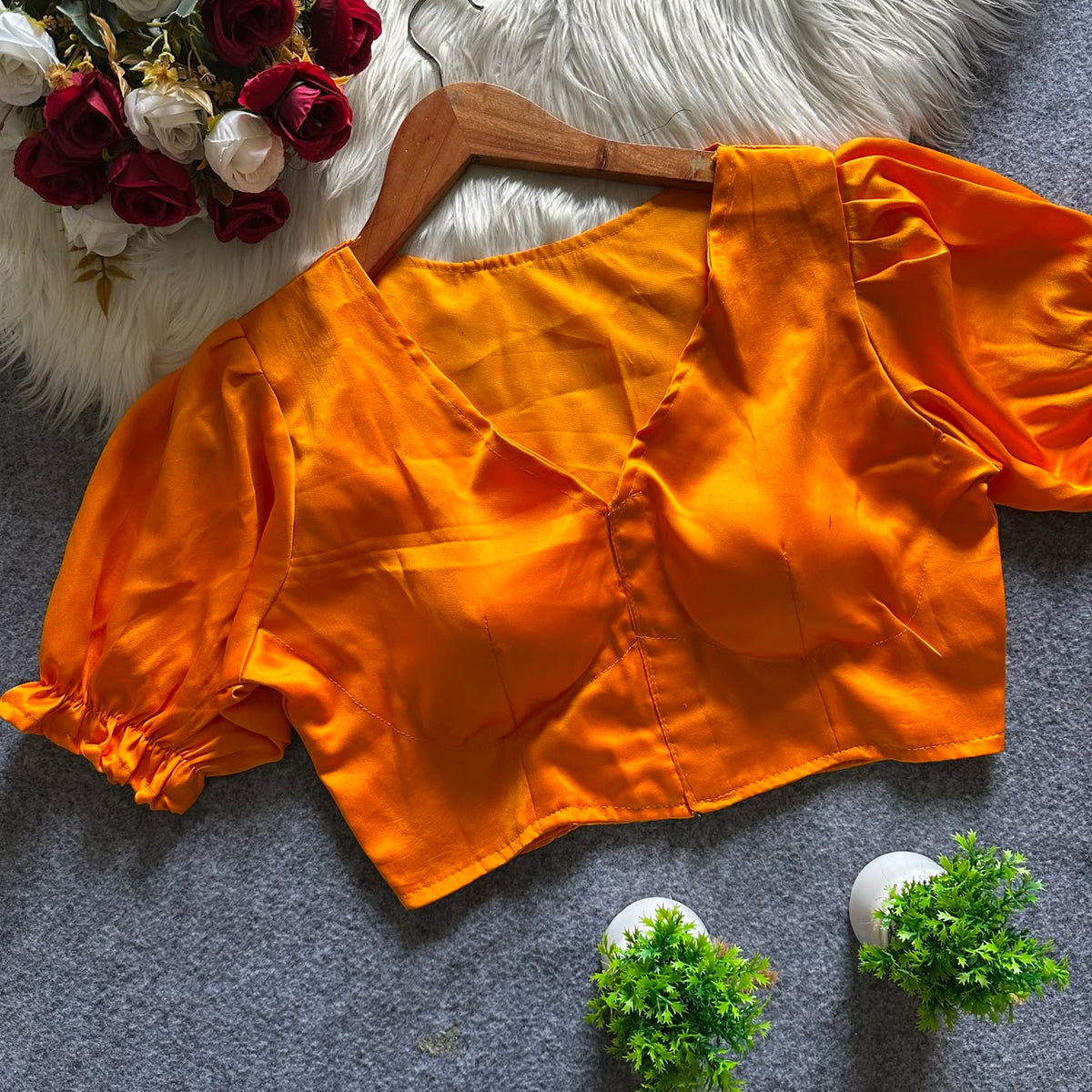Pure malai satin ready made blouse