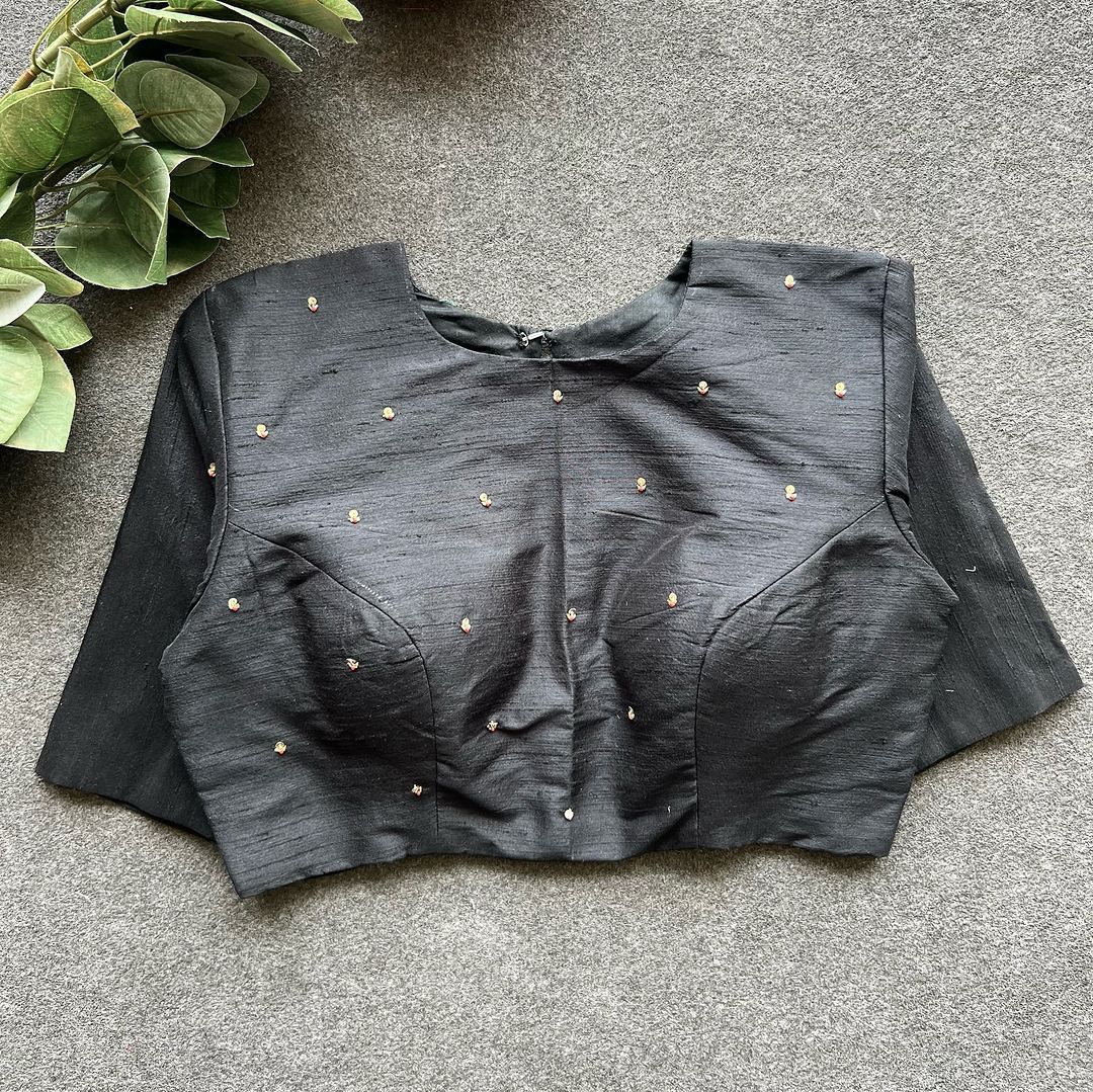 A beauty of golden handwork all over ready made blouse