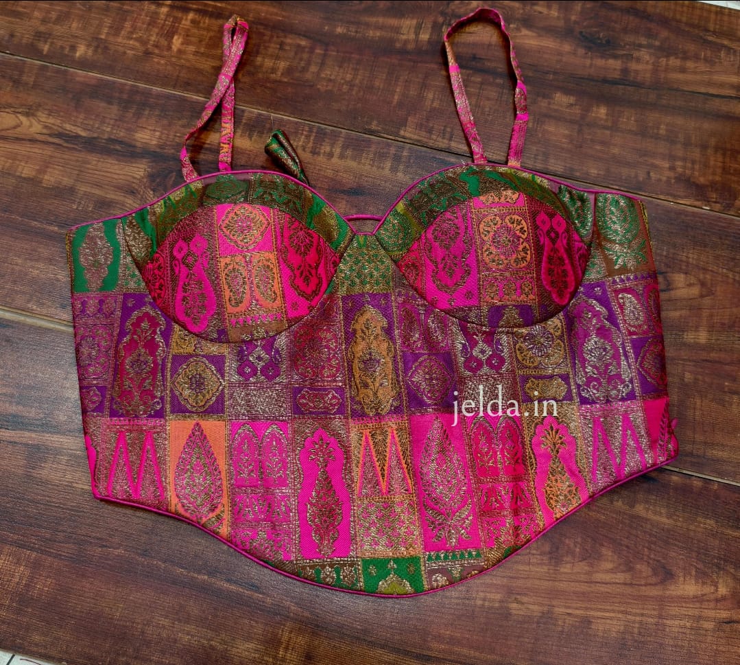 Corset multi banarsi brocade custom made blouse