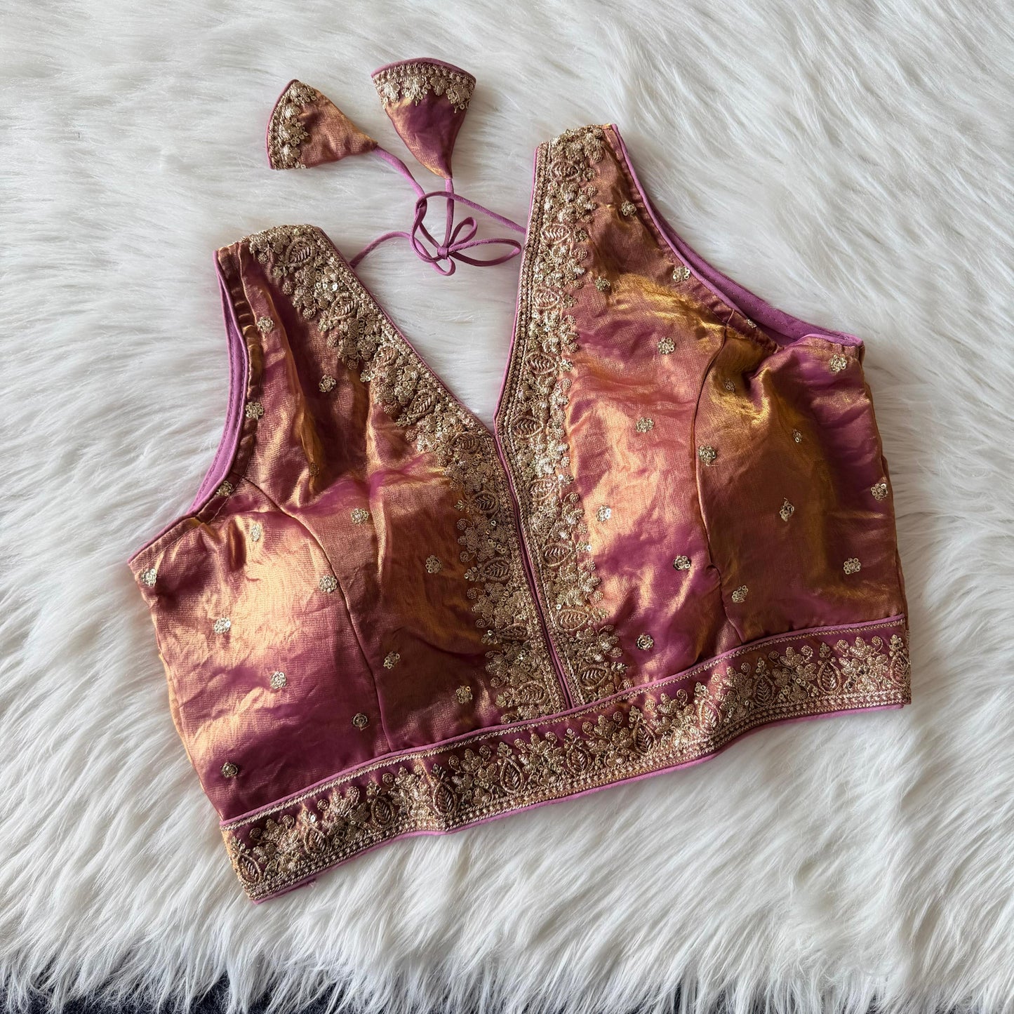 A beautiful work with sequins all over ready made blouse