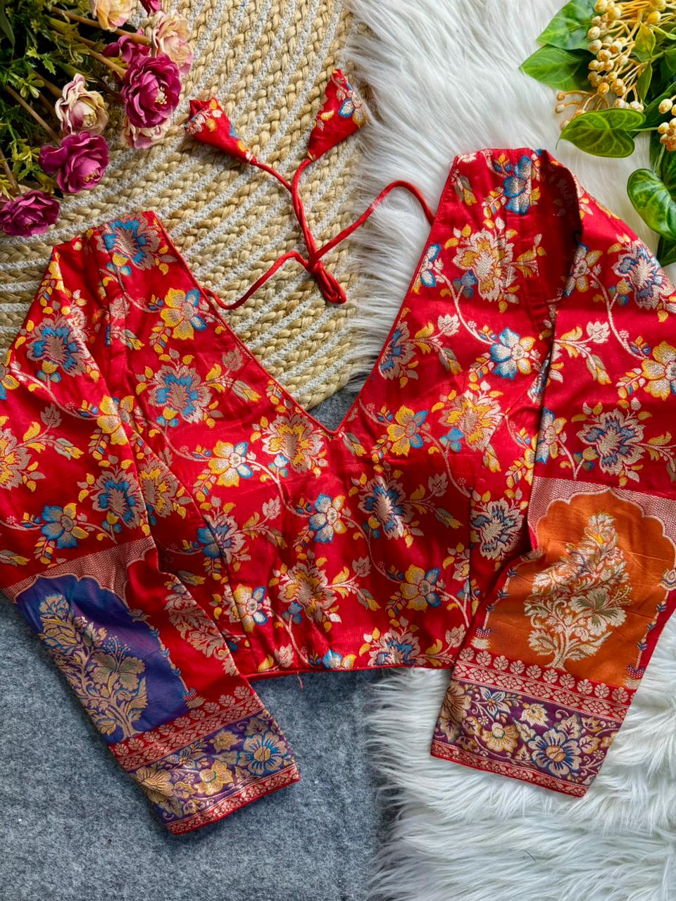 Heavy Pure Soft Dola Silk ready made blouse