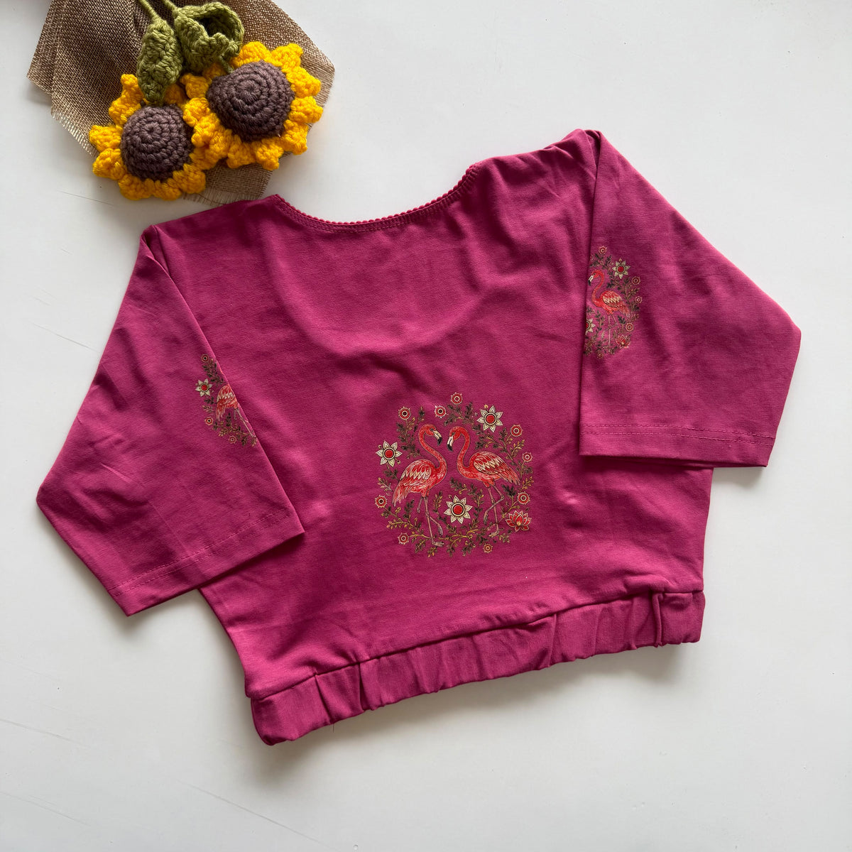 Beautiful block print with elastic ready made blouse