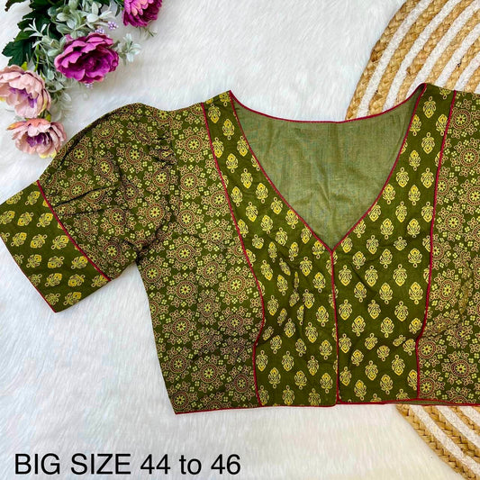 Original ajrakh print cotton ready made blouse