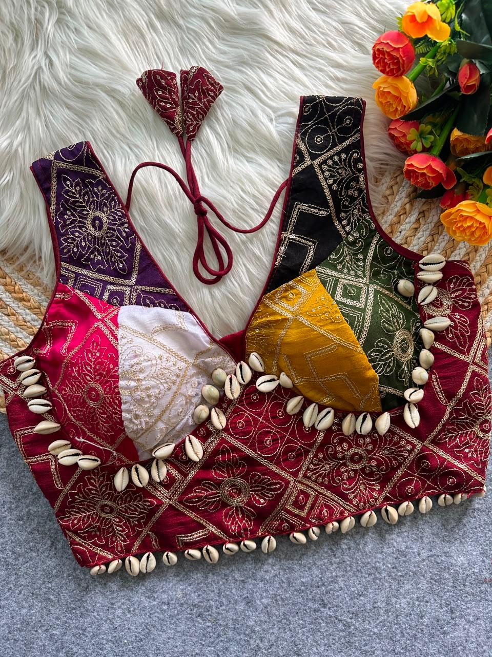 Vichitra Silk ready made blouse