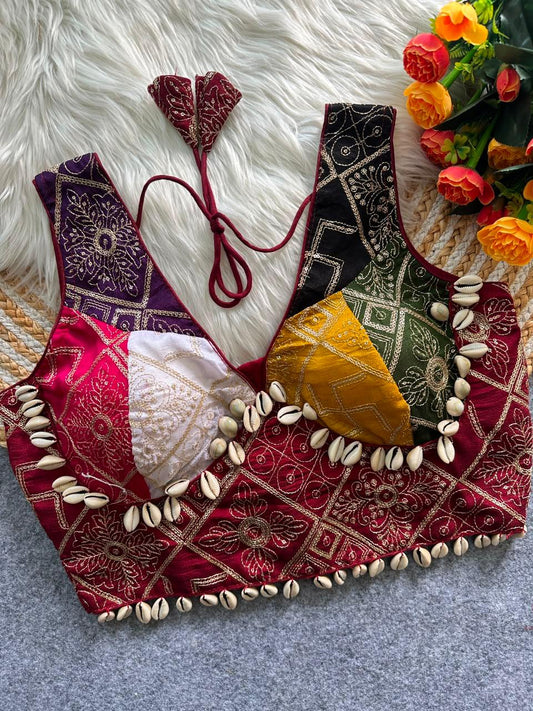 Vichitra Silk ready made blouse