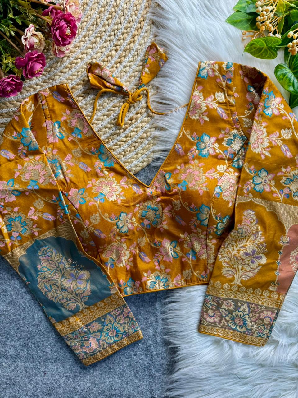 Heavy Pure Soft Dola Silk ready made blouse