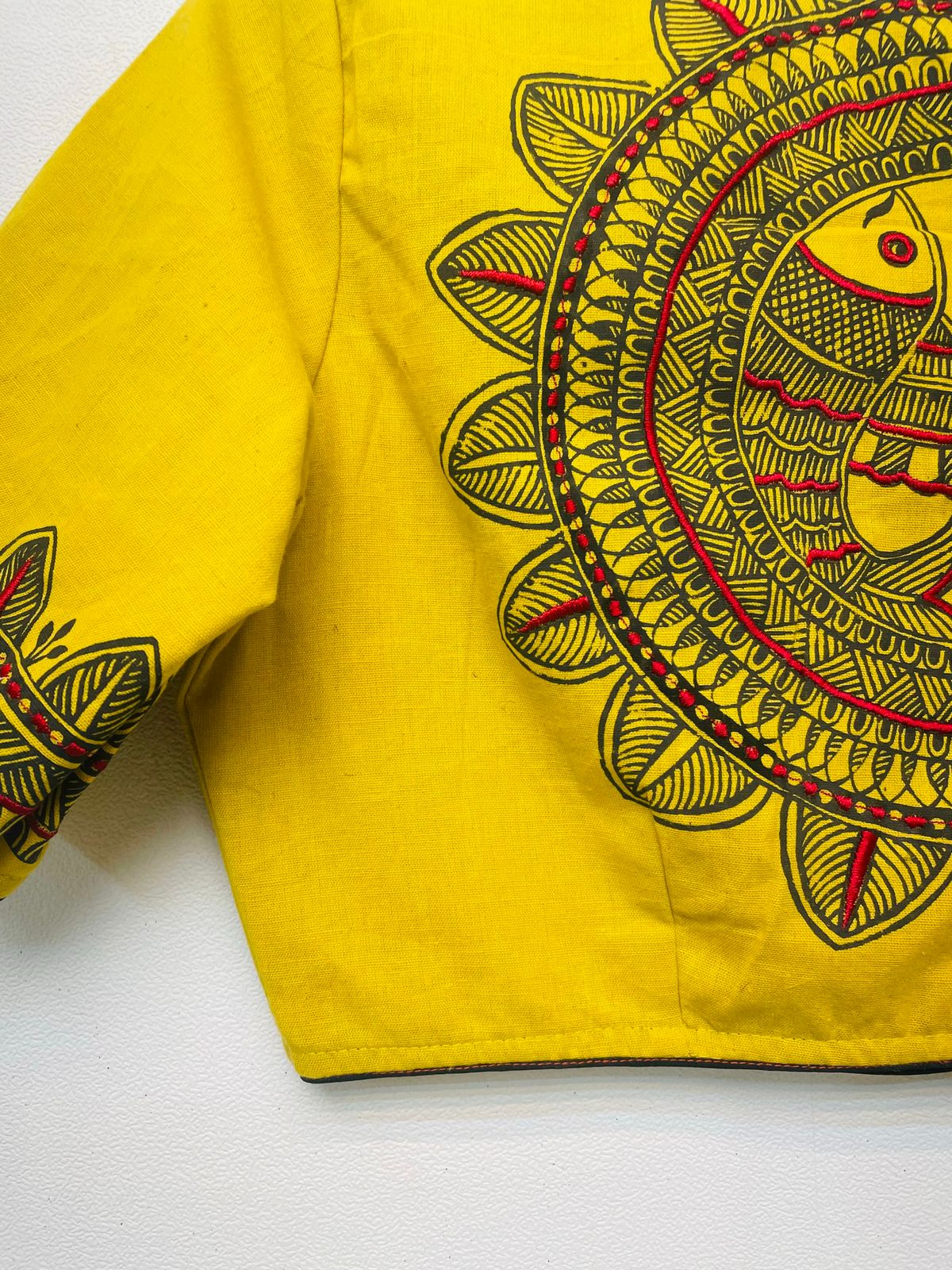 Cotton hand painted & embroidered designer blouse