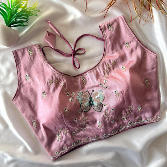 A beautiful work with sequins all over ready made blouse