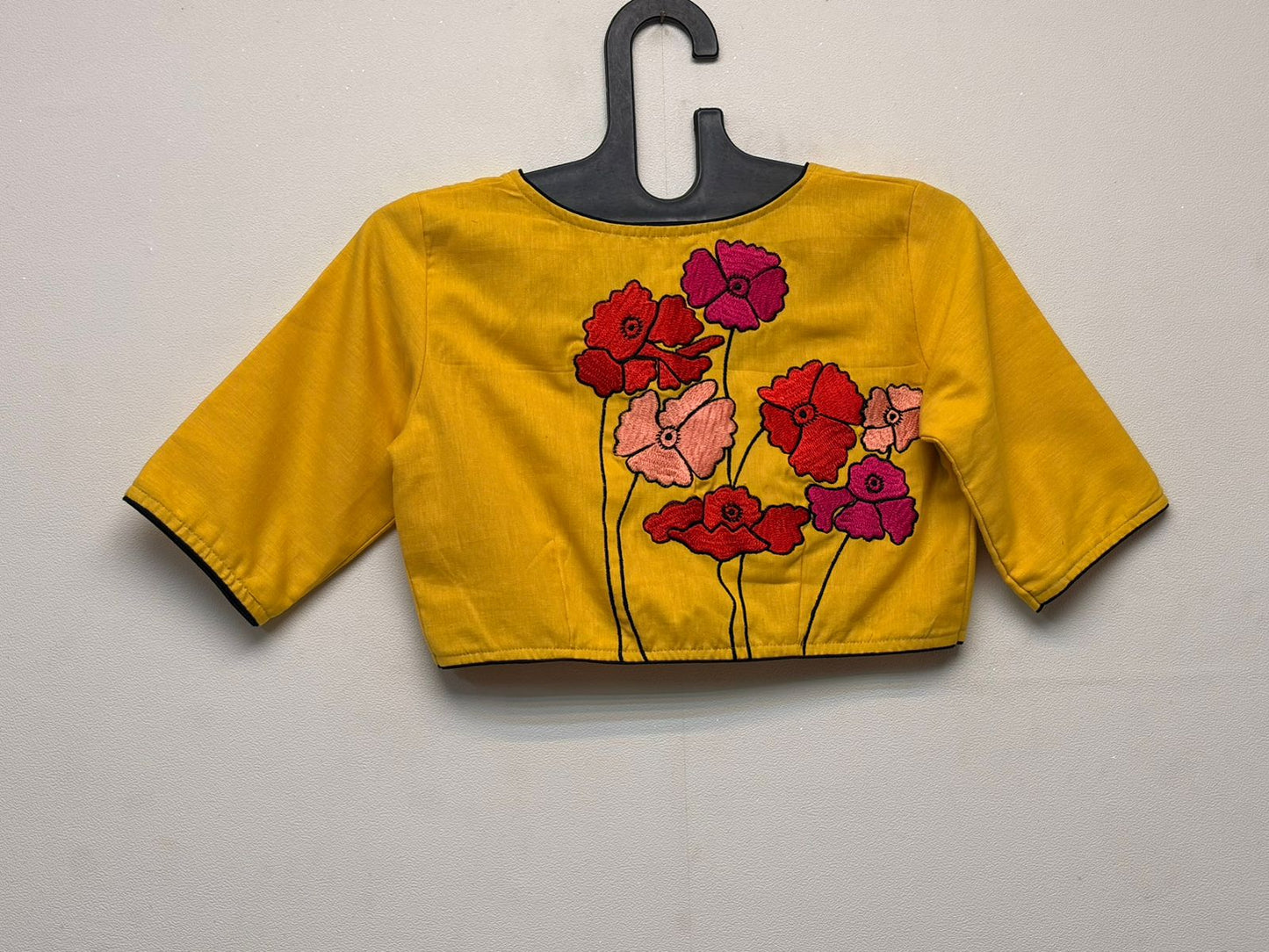 Cotton hand embroidered designer blouse