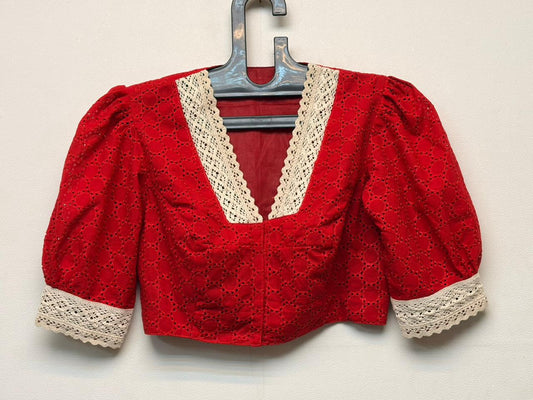 Cotton hakoba with lace work designer blouse