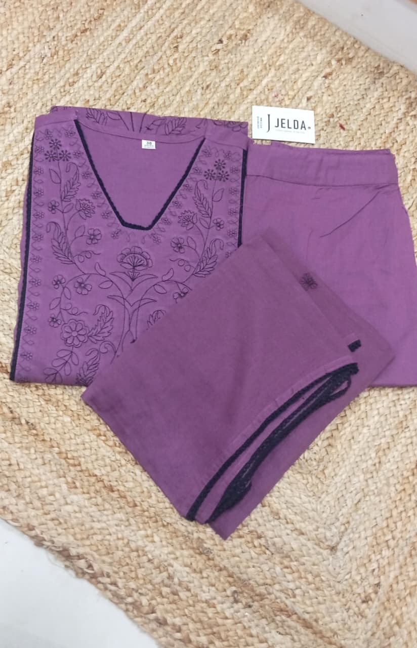 Cotton embroidery work salwar suit