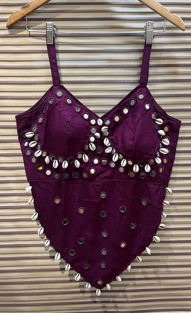 Heavy Thread & Hand Mirror Work ready made blouse