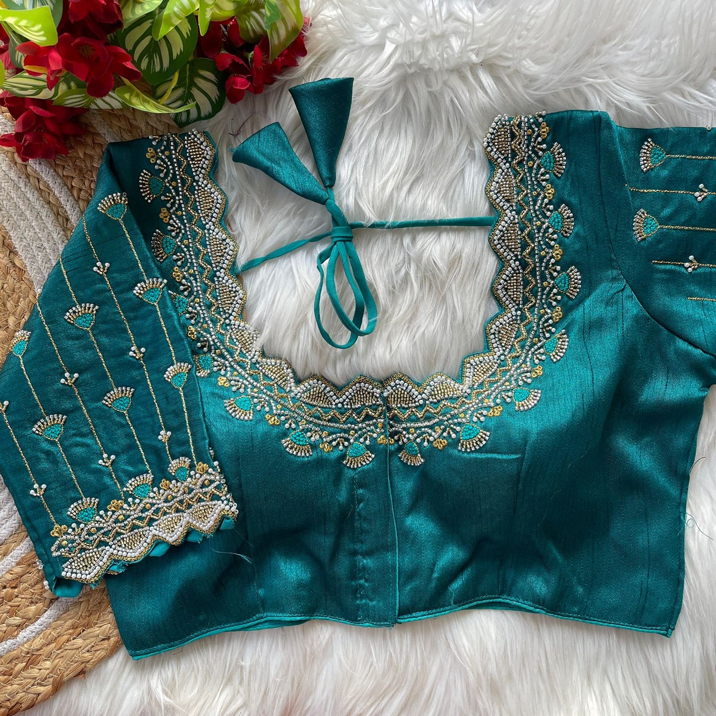 Heavy Pure Soft Roman Silk With Tricot Fuising ready made blouse