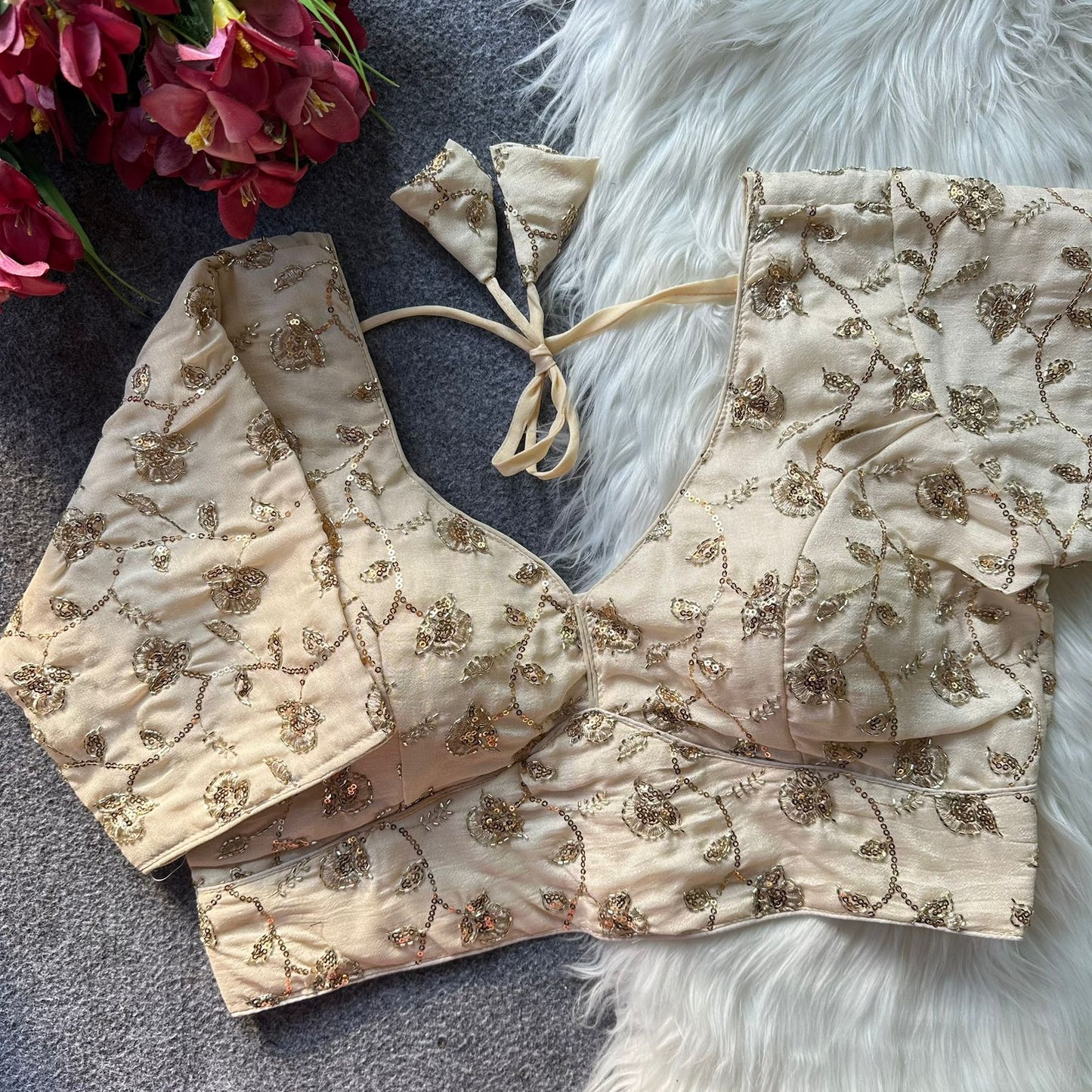 Pure soft vichitra silk ready made blouse
