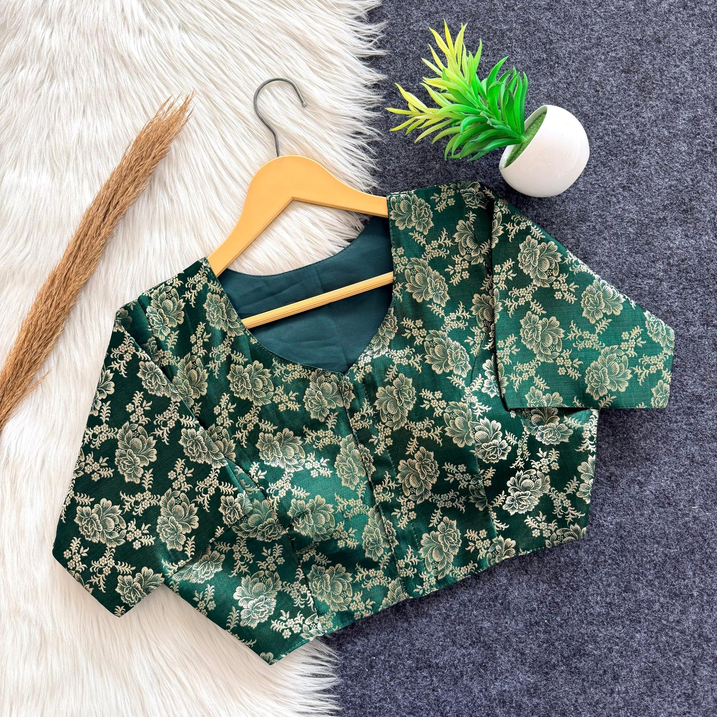 A beauty of weaving work all over ready made blouse