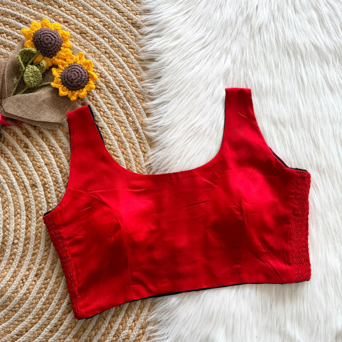 Beautiful soft cotton with side elastic ready made blouse