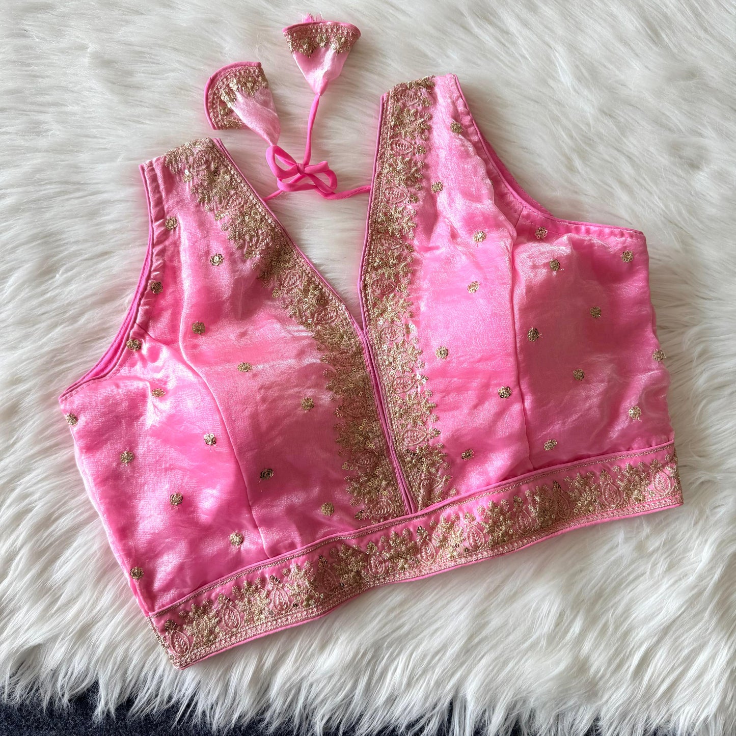 A beautiful work with sequins all over ready made blouse