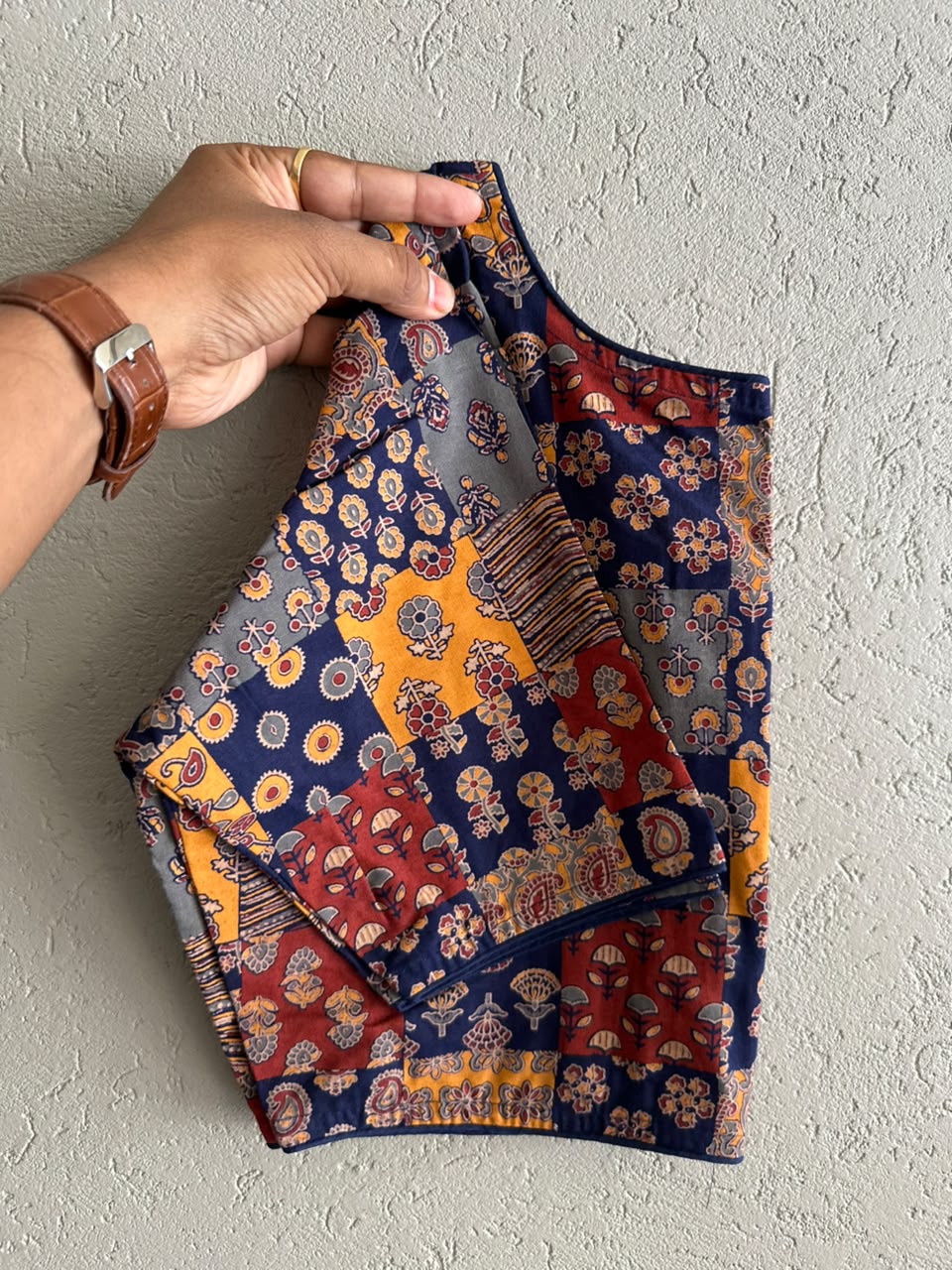 Pure Ajrakh Cotton ready made blouse