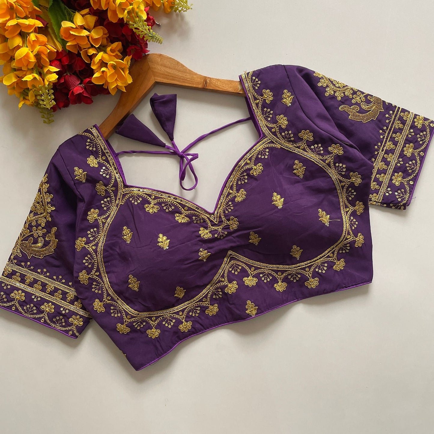 Heavy pure roman Silk ready made blouse
