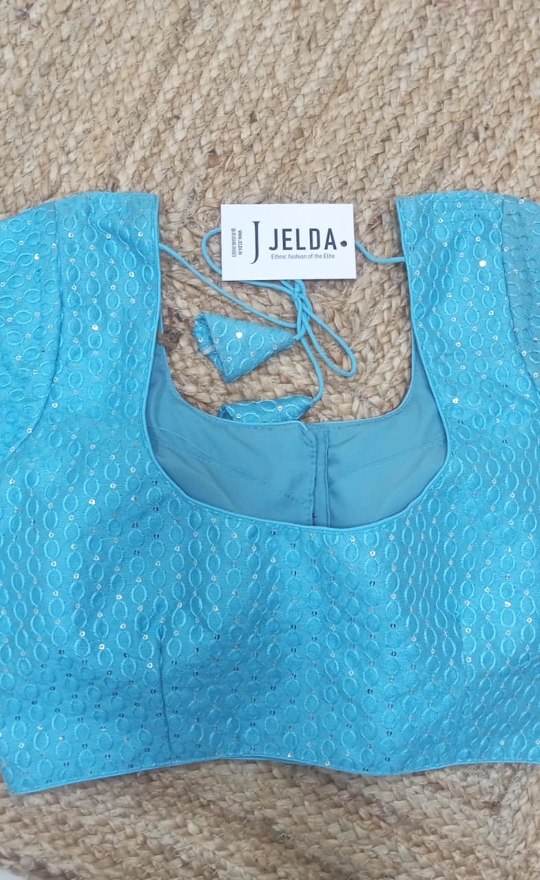 Exclusive design with jumki work ready made blouse