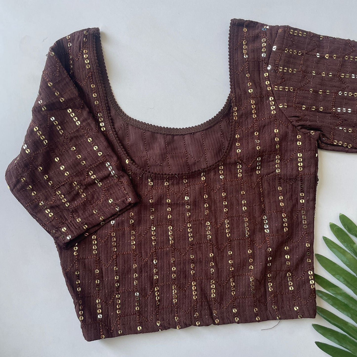 Polyester with embroidery stretchable ready made blouse