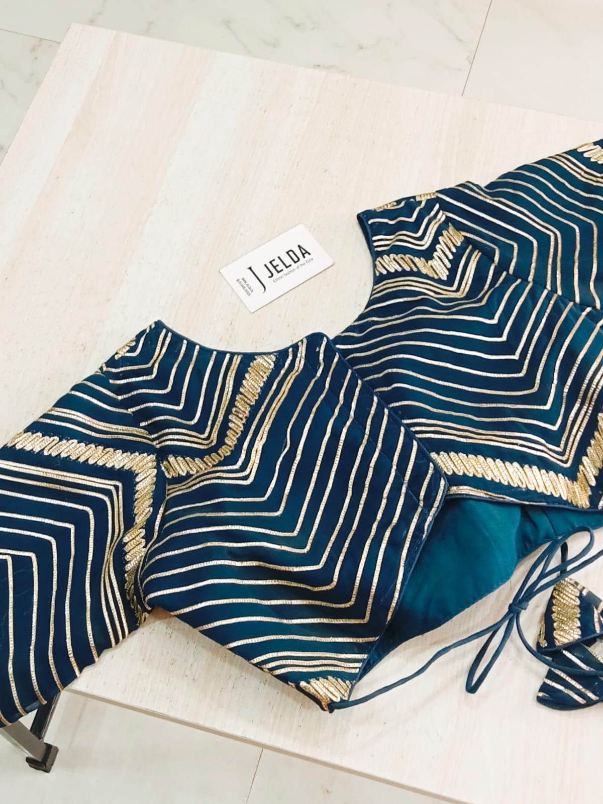Georgette fabric zari work ready made blouse