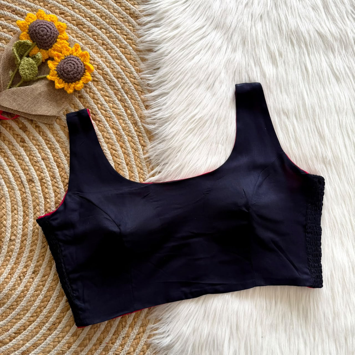 Beautiful soft cotton with side elastic ready made blouse