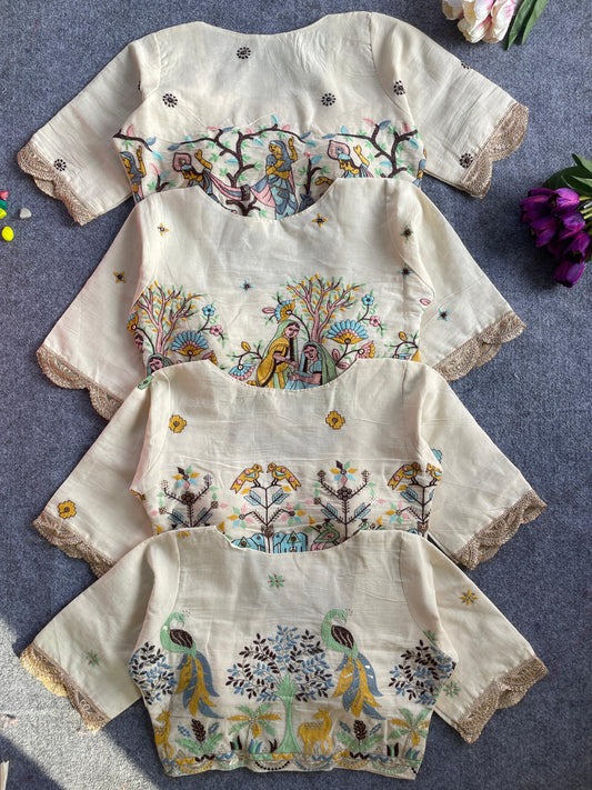 presenting a original cotton with embroidery work ready made blouse