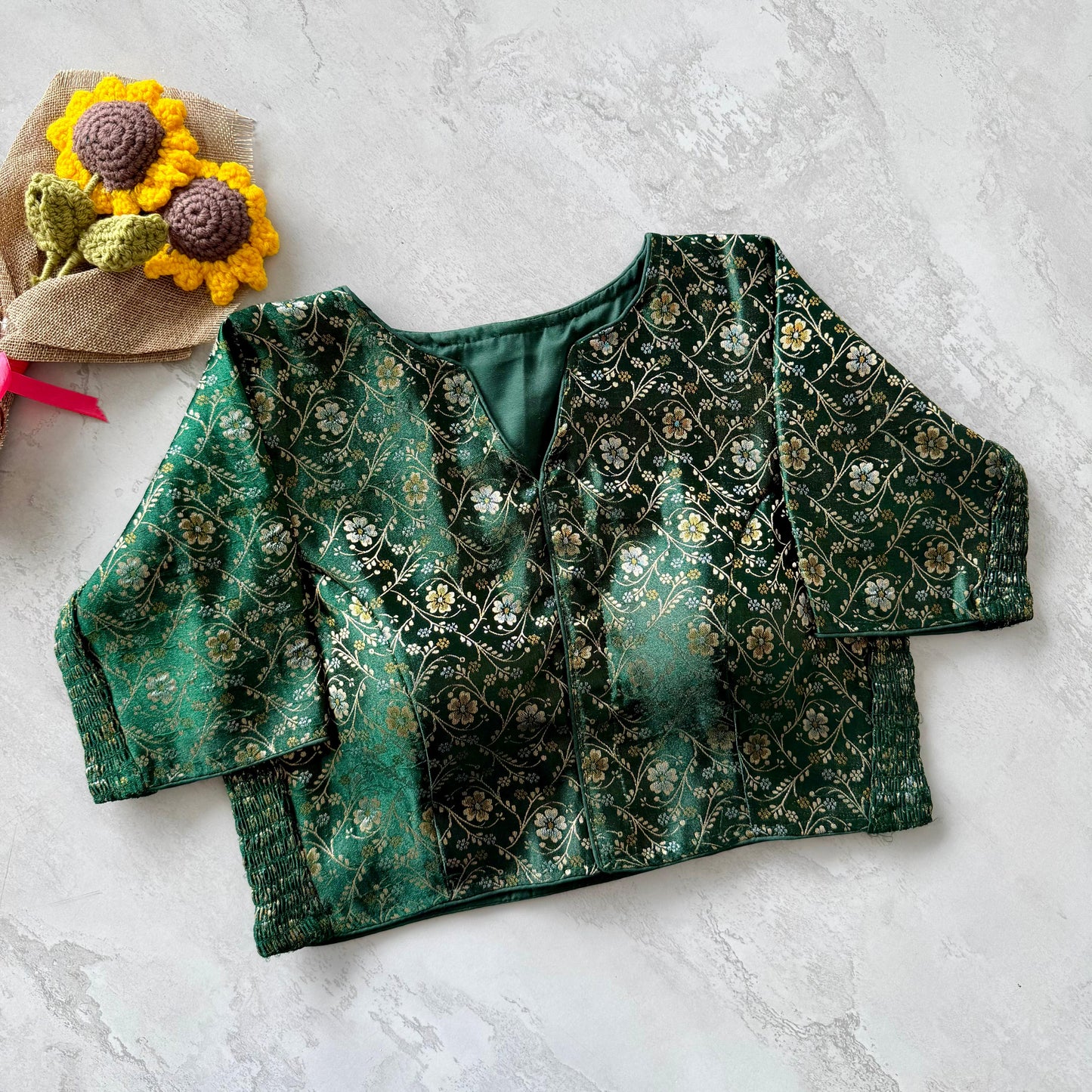 A beauty of weaving work all over ready made blouse