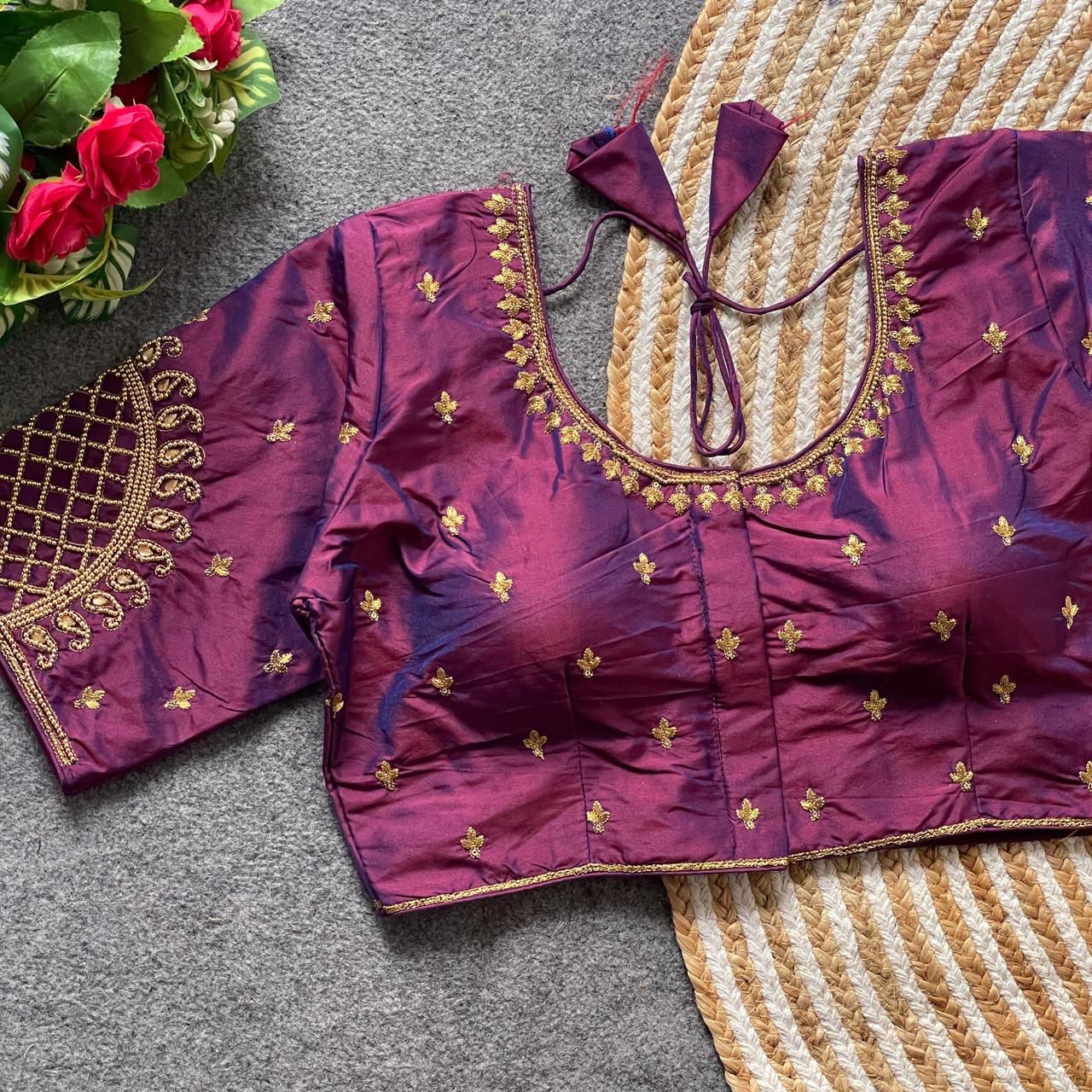 Heavy banarasi silk ready made blouse