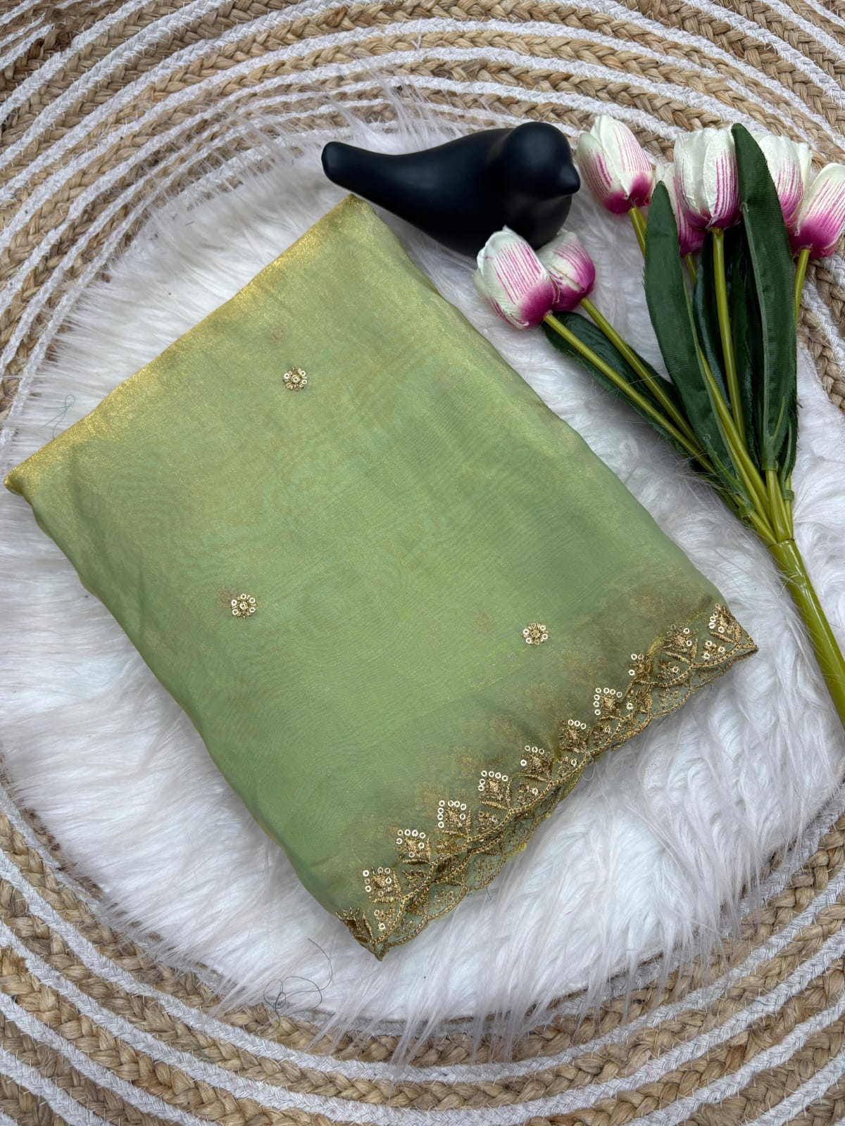 Fandy satin space silk saree