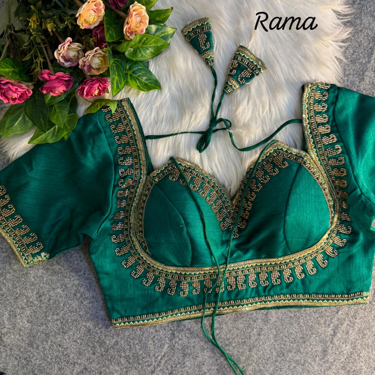 Heavy zari sequins & beads + thread work ready made blouse