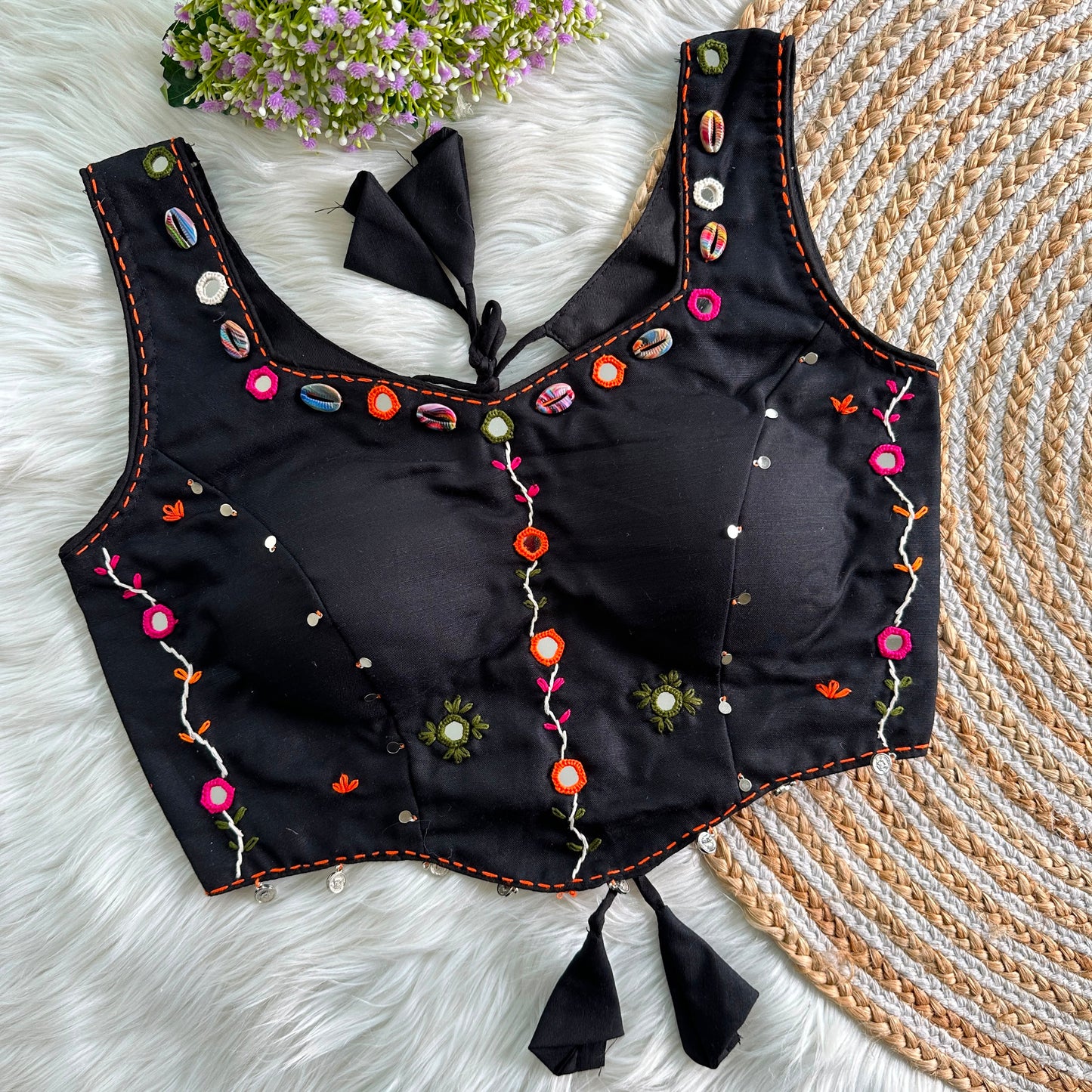 PRESENTING PURE HAND MIRROR DESIGNER READY MADE BLOUSE