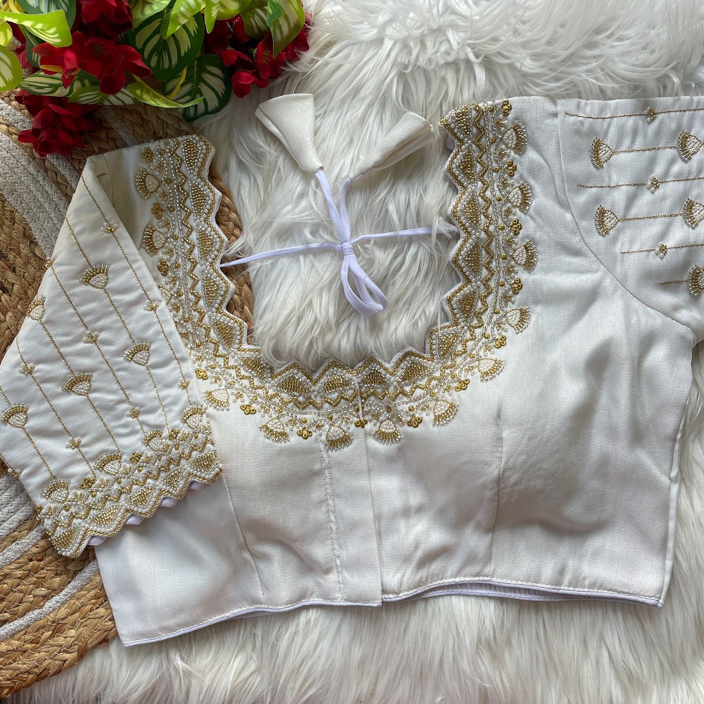 Heavy Pure Soft Roman Silk With Tricot Fuising ready made blouse