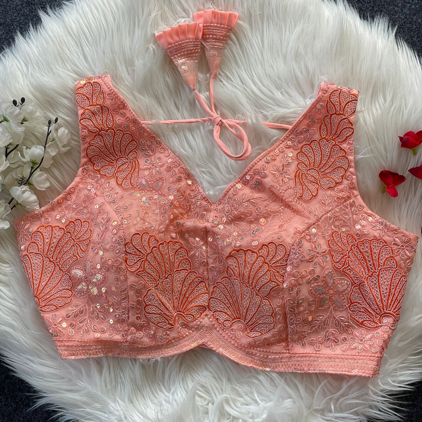 Heavy power net ready made blouse